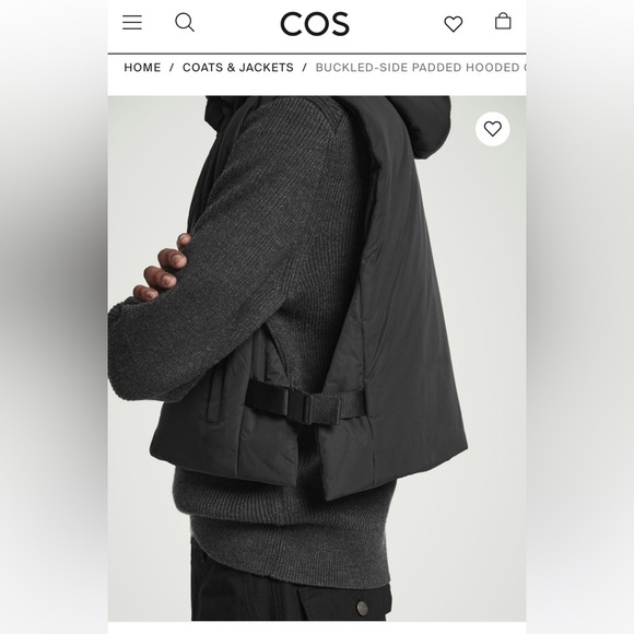 COS Buckled-side padded hood gilet NWOT - Picture 2 of 11